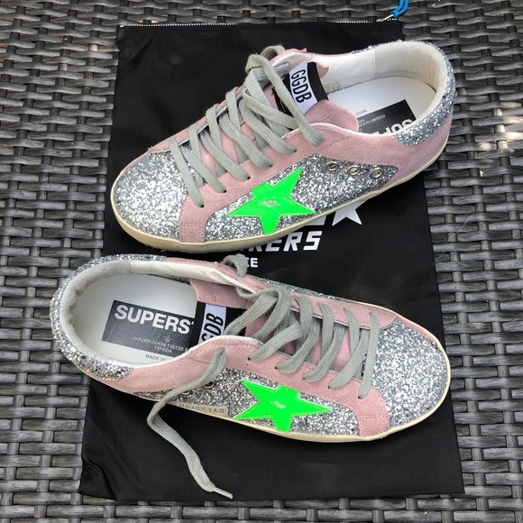 NIB Golden Goose Superstar Neon Glitter - Picture 4 of 6